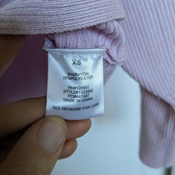 LILAC LAVENDER RIBBED SWEATER - PINK ROSE VINTAGE BRAND - WOMEN'S XS - Picture 4 of 7